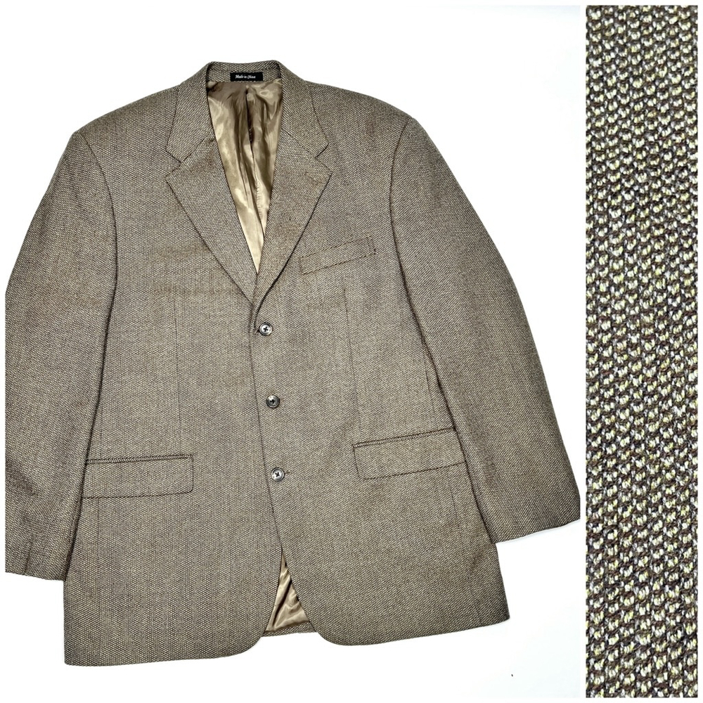 Lauren Ralph Lauren Mens Blazer Lambswool Brown Tan Size 44L
